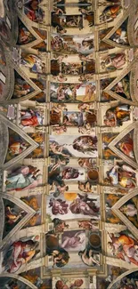 Sistine Chapel ceiling frescoes by Michelangelo.