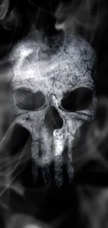 A mysterious smoky skull wallpaper for mobile phones.