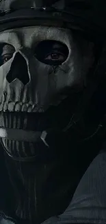 Intriguing dark skull mask wallpaper.