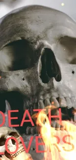 Realistic skull with red text: Death Lovers.