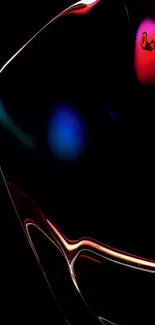 Sleek abstract mobile wallpaper with red and blue highlights on a dark background.