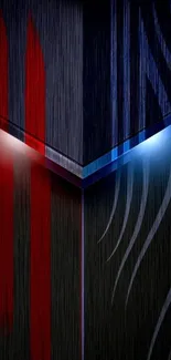 Sleek abstract wallpaper with red and blue lighting on a dark background