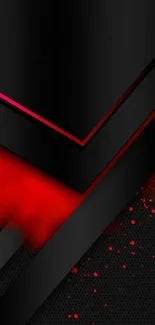 Sleek abstract mobile wallpaper with red and black geometric designs.