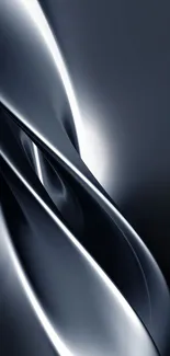 Sleek abstract silver mobile wallpaper with elegant curves and metallic sheen.