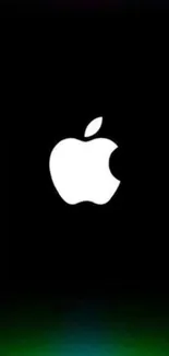 Apple logo with vibrant gradient border wallpaper.
