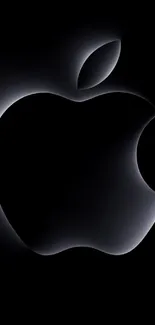 Sleek Apple logo on a black background wallpaper.