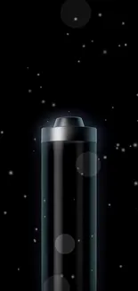 Futuristic battery wallpaper with glowing stars on a black background.