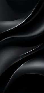 Sleek black abstract wallpaper with smooth curves.