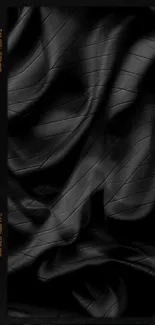 Sleek black abstract mobile wallpaper with elegant folds and textures.