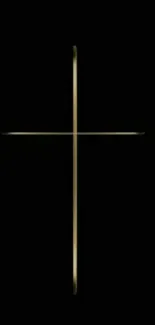 Black and gold minimalist cross wallpaper for mobile phone.