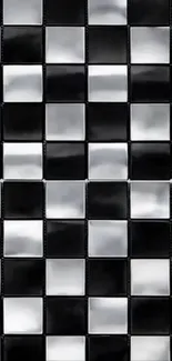 Black and silver checkerboard mobile wallpaper.