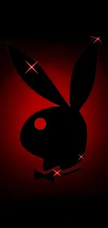 Sleek black bunny with red glowing background.