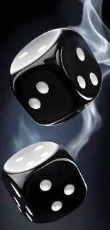 Black dice with smoky background for a stylish look.