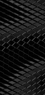 Sleek black geometric wallpaper with 3D texture.