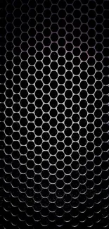 Sleek black hexagonal pattern wallpaper for modern mobile screens.