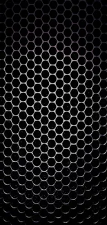 Sleek black hexagon mobile wallpaper with a stylish honeycomb design.