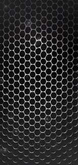 Black hexagon pattern wallpaper with sleek geometric design.