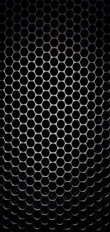 Black hexagonal pattern with sleek design for mobile wallpaper.