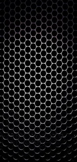 Black wallpaper with modern hexagonal pattern and sleek design.