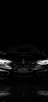 Sleek black luxury car wallpaper for mobile