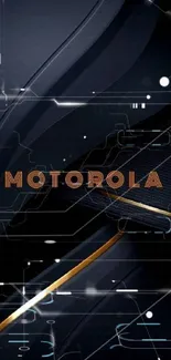 Sleek Motorola black and gold wallpaper.