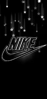 Sleek black Nike wallpaper with iconic logo design.