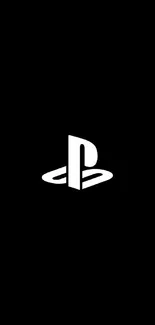 Black wallpaper featuring a white PlayStation logo.