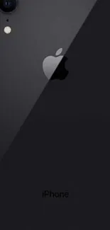 Sleek black smartphone back view wallpaper for mobile.