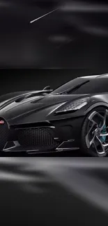 Sleek black sports car in high-definition detail.