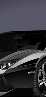 Sleek black sports car wallpaper with modern design and luxury appeal.