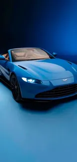 Blue sports car on a deep blue background.