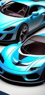 Sleek blue sports cars with a modern design.