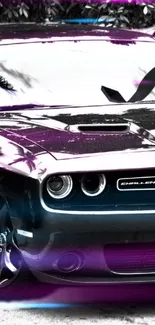 Sleek car in purple tones with stylish design.