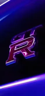 GT-R car logo with purple and blue hues wallpaper.