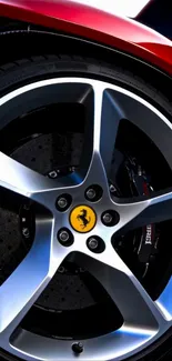 Close-up of a luxury car wheel rim design.