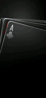 Stylish dark playing cards mobile wallpaper.