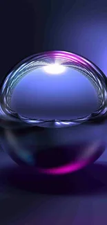 Futuristic digital orb with purple-blue tones.