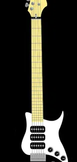 Sleek black and white electric guitar mobile wallpaper.