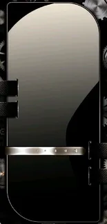 Futuristic metallic door with gears wallpaper.