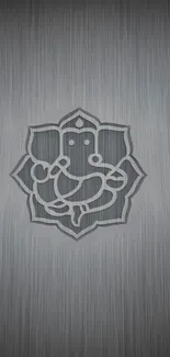 Sleek Ganesh icon on grey textured background.