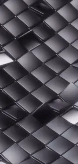 Dark gray geometric tile pattern wallpaper.