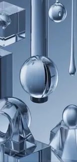 Modern geometric pattern in blue tones.