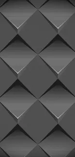 Sleek dark gray geometric wallpaper with 3D cubes.