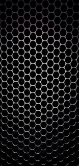 Geometric hexagon pattern on black background for mobile wallpaper.