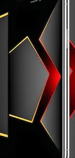 Sleek geometric design on a mobile phone wallpaper.