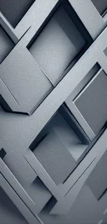 3D geometric abstract grey phone wallpaper.