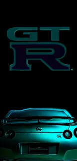 GT car wallpaper with sleek silhouette and cyan tones.