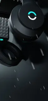 Sleek black headphones with glowing accents.