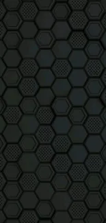 Dark hexagonal patterned wallpaper with a modern, stylish design.