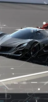 Futuristic Mazda Furai on race track, sleek design.